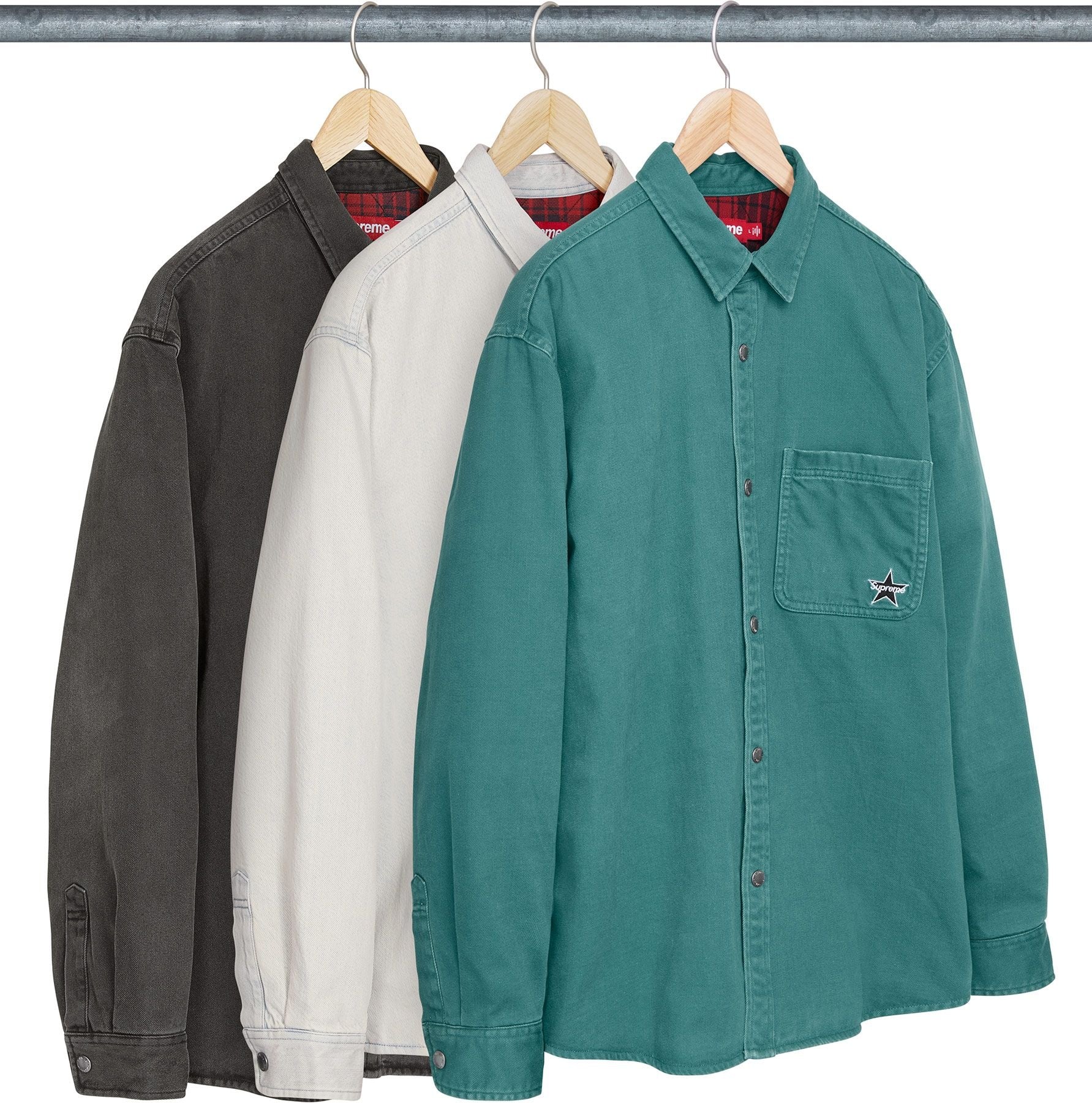 Quilted Lined Denim Snap Shirt